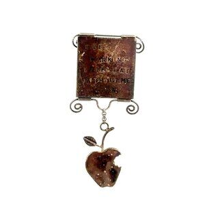 Artisan Signed Sterling Silver Eve Working Late Eat Without Me Pin Brooch! WOW!